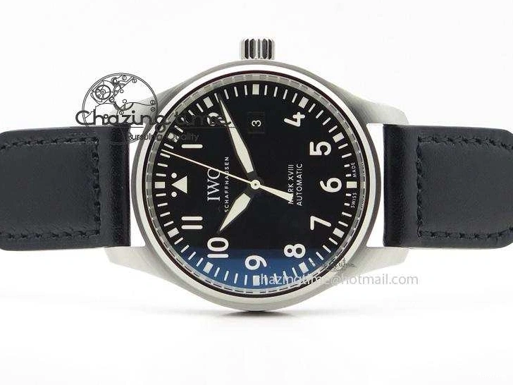 MIROTIME 0313 Mark XVIII IW327001 V6F Best Edition Black Dial On Black Leather Strap A Tailored 7307